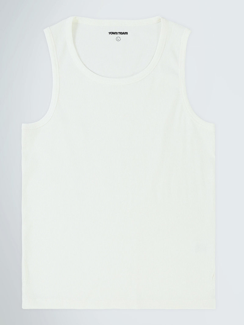تيشيرت رجالي بدون أكمام مضلع بقصة Regular Fit - TNK26S20800001TM1