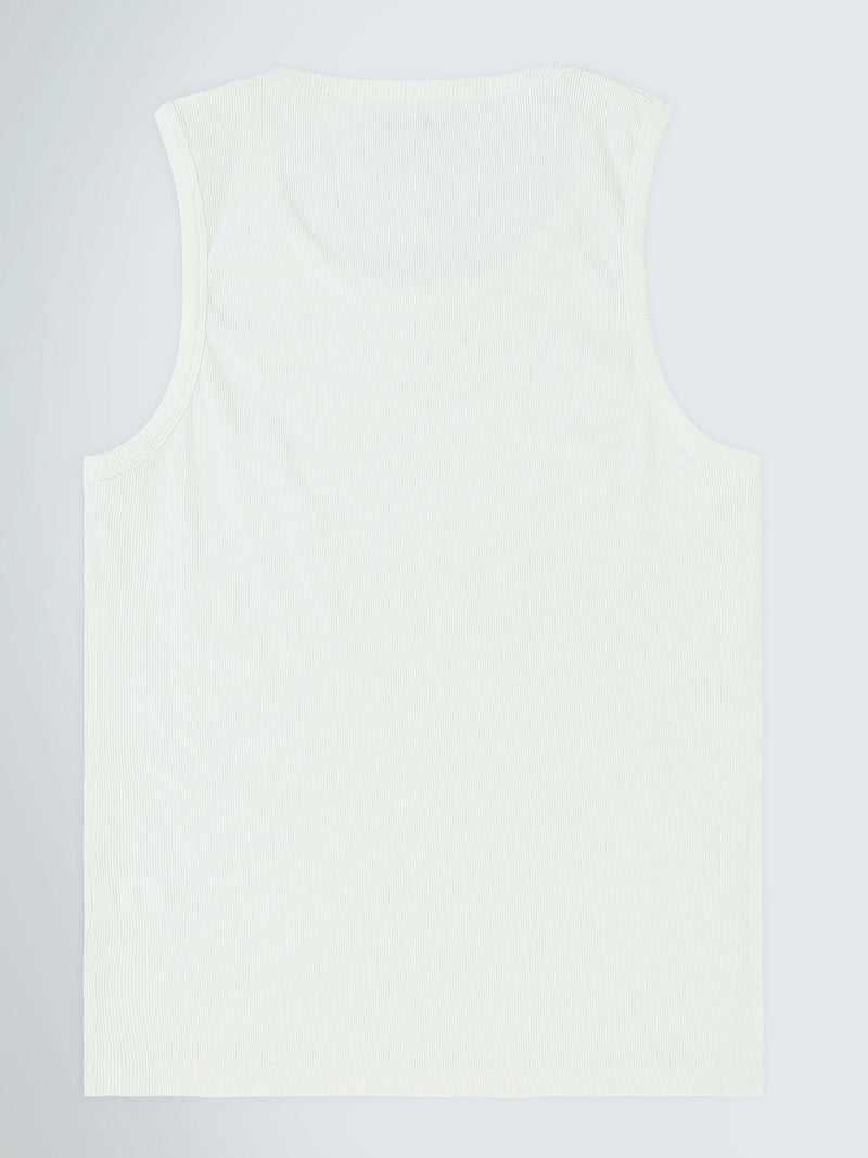 تيشيرت رجالي بدون أكمام مضلع بقصة Regular Fit - TNK26S20800001TM1