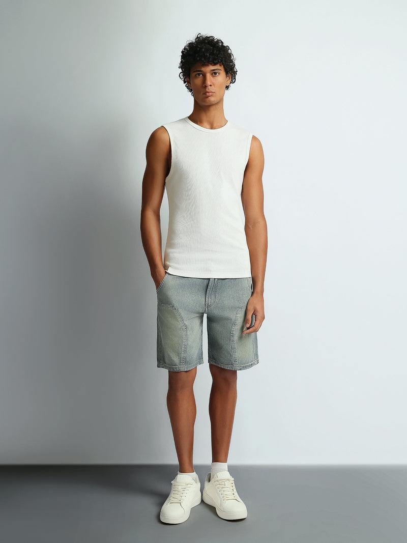 تيشيرت رجالي بدون أكمام بقصة Regular Fit وياقة دائرية - TNK26S20800002TM1