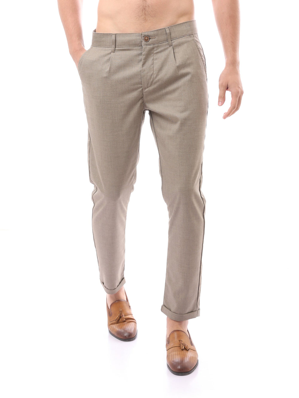 Pantalon Homme Élégant Coupe Ajustée à Pinces - TRO22SFGA23576TM1