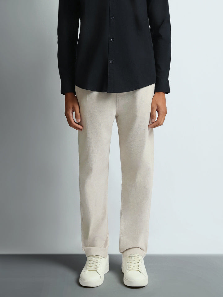 Pantalon Homme Beige à Coupe Droite – Style Casual Chic - TRO26S23700005TM1