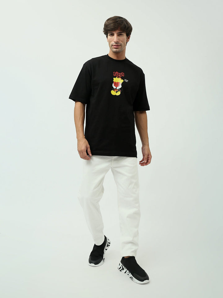 T-shirt Oversized "Fry and Fry Again!" – Design amusant avec imprimé fries - TSH24SPRO20120TM1