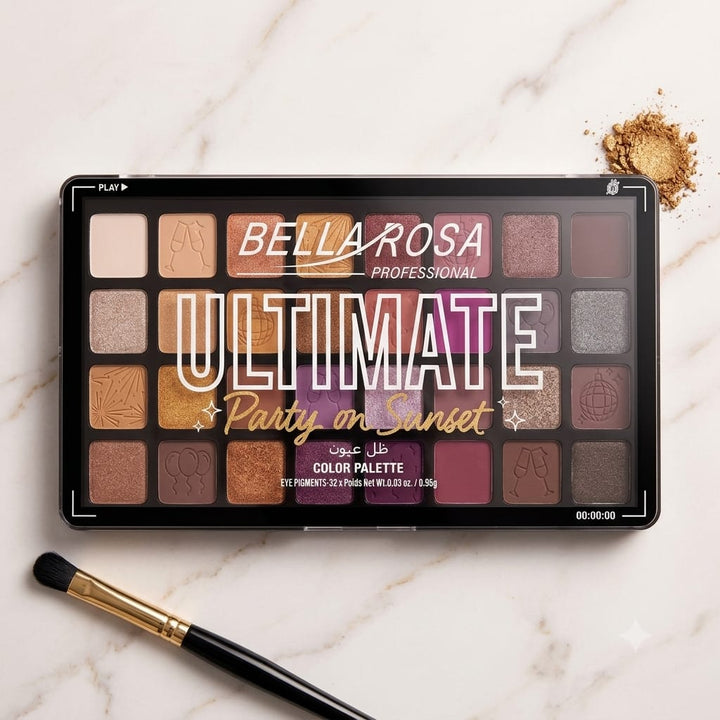 باليت ظلال العيون Bella Rosa احترافية بـ 32 لونًا