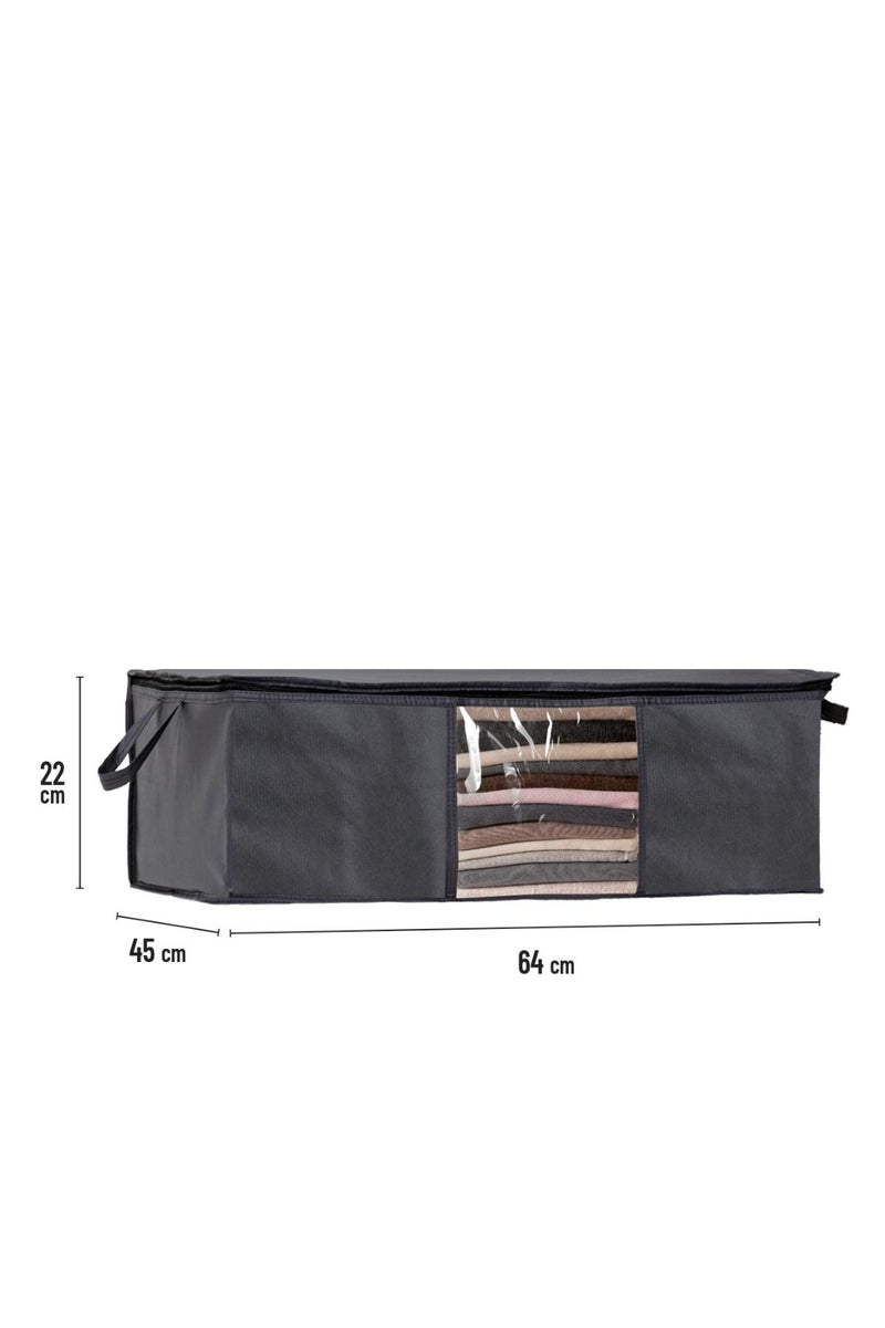 Lot de 3 Sacs de Rangement Sous Lit avec Fenêtre Claire - 64 x 45 x 22 cm