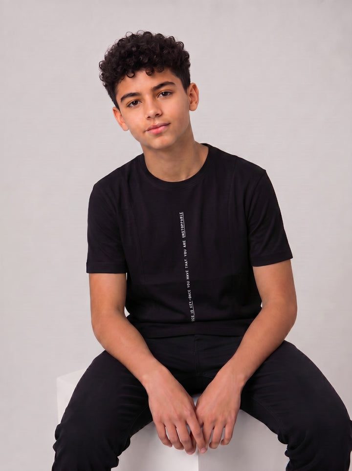 T-shirt Garçon Uni Manches Courtes Style Moderne-11287
