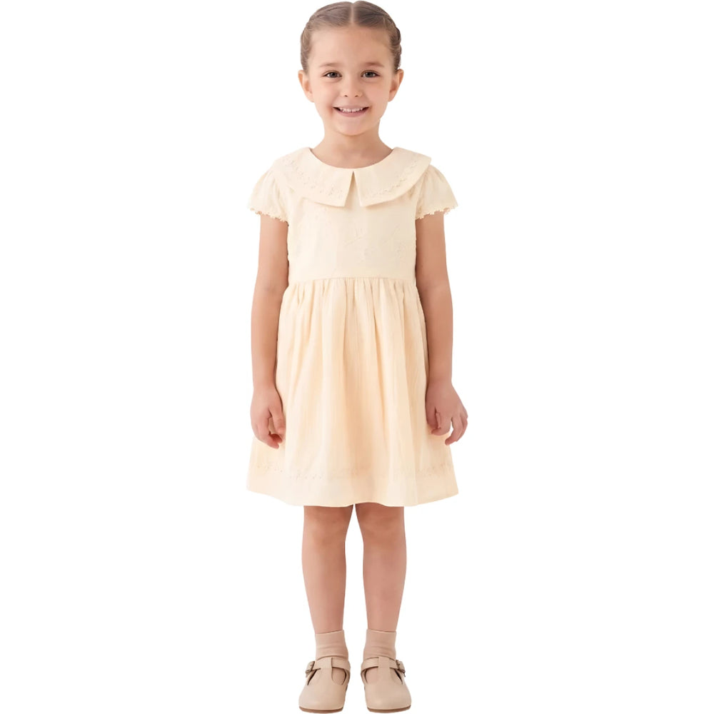Robe Fille Élégante à Col Claudine