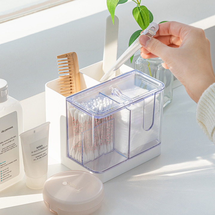 Organisateur de Pinceaux de Maquillage FRANCO - Boîte de Rangement Cosmétique Transparente -