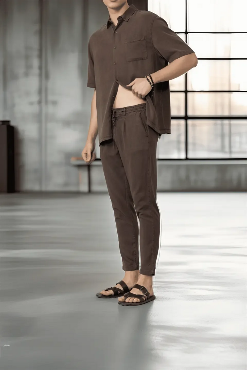 Pantalon Homme en Coton à Taille Ajustable