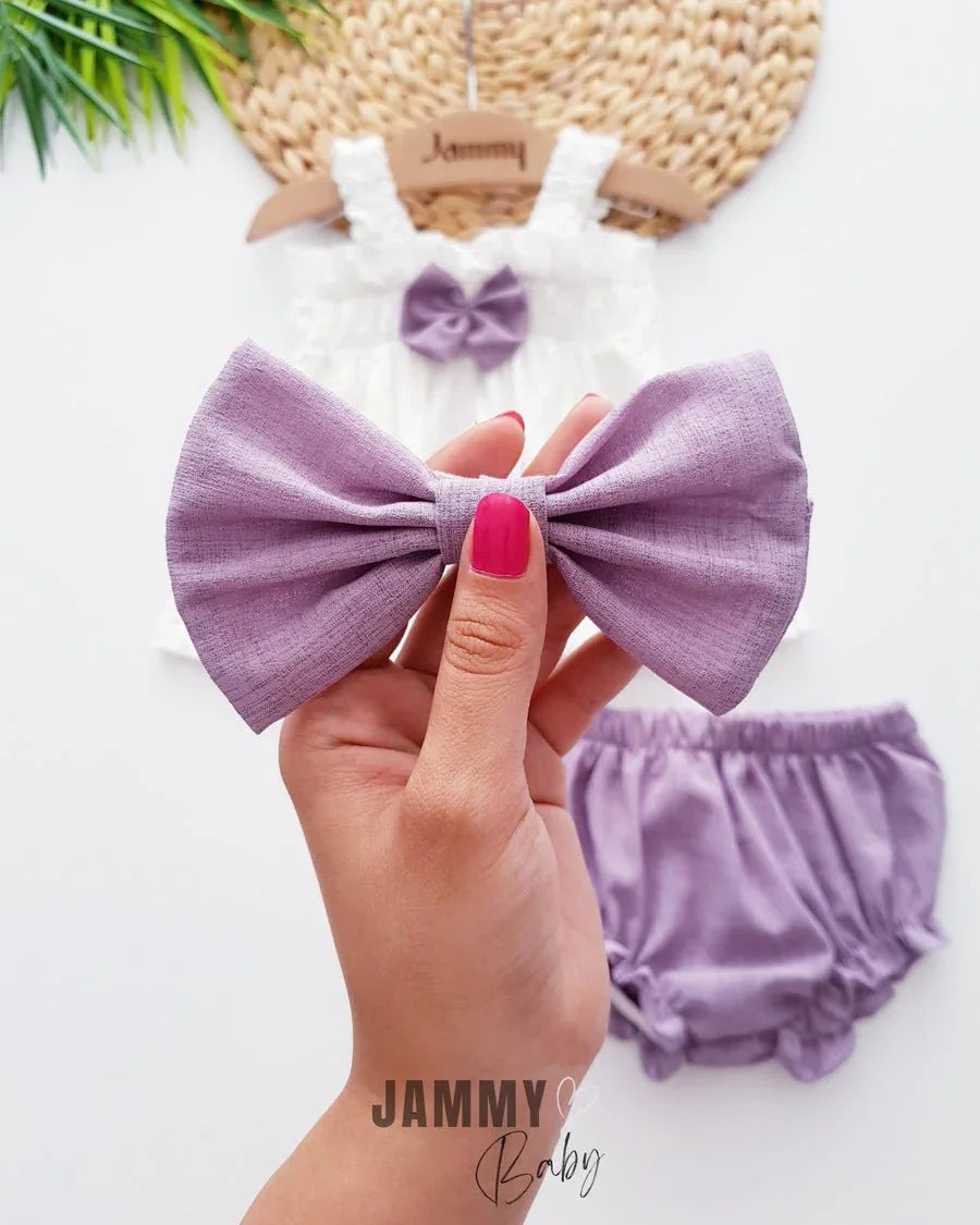 Ensemble bébé fille été robe et bloomer avec nœud - Justyol