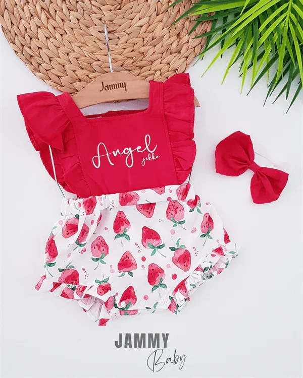 Ensemble bébé fille 3 pièces – Blouse, short et bandeau - Justyol