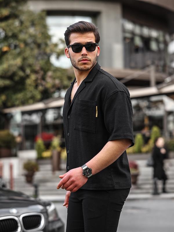 Chemise Homme Premium à Col Cubain Manches Courtes