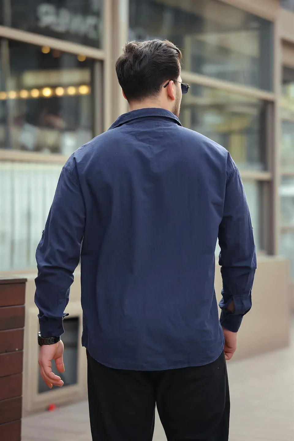 chemise homme col demi‑patte coton long manches - Justyol