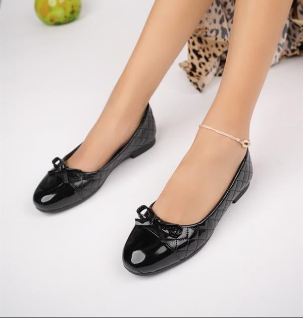 Ballerines Femme à Nœud & Motif Effet Serpent – Semelle Confort