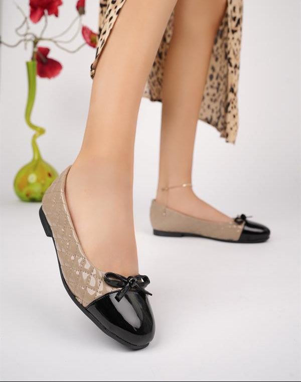 Ballerines Femme à Nœud & Motif Effet Serpent – Semelle Confort