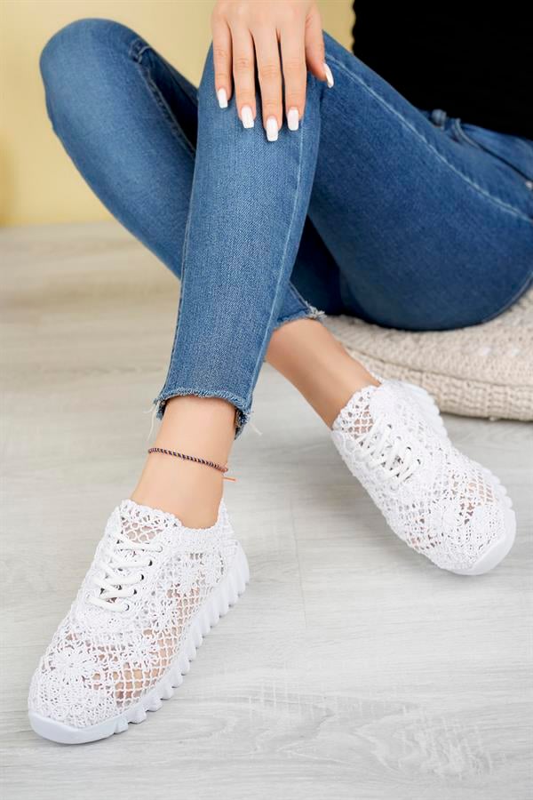 Baskets femme motif tressé Aymood