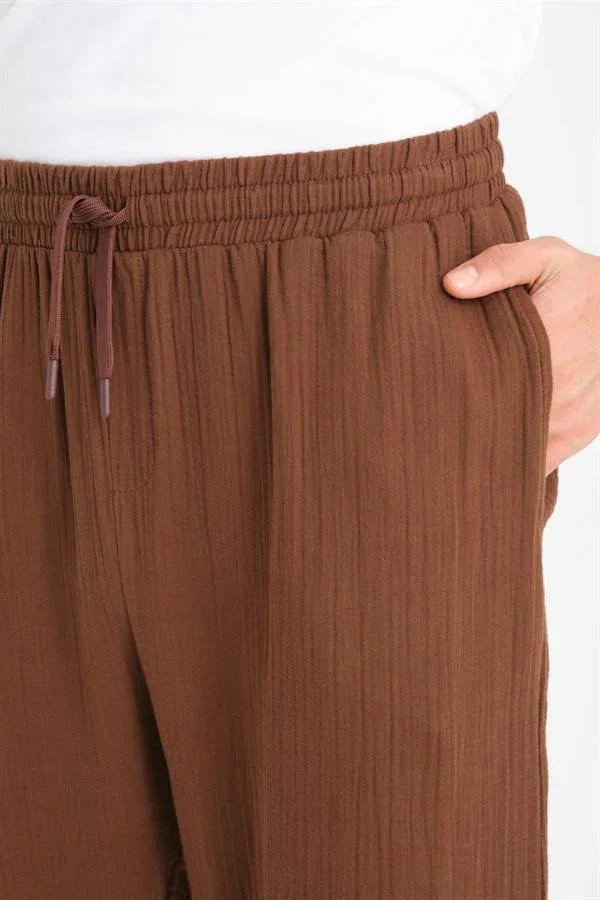 Pantalon homme baggy en mousseline coton léger - Justyol