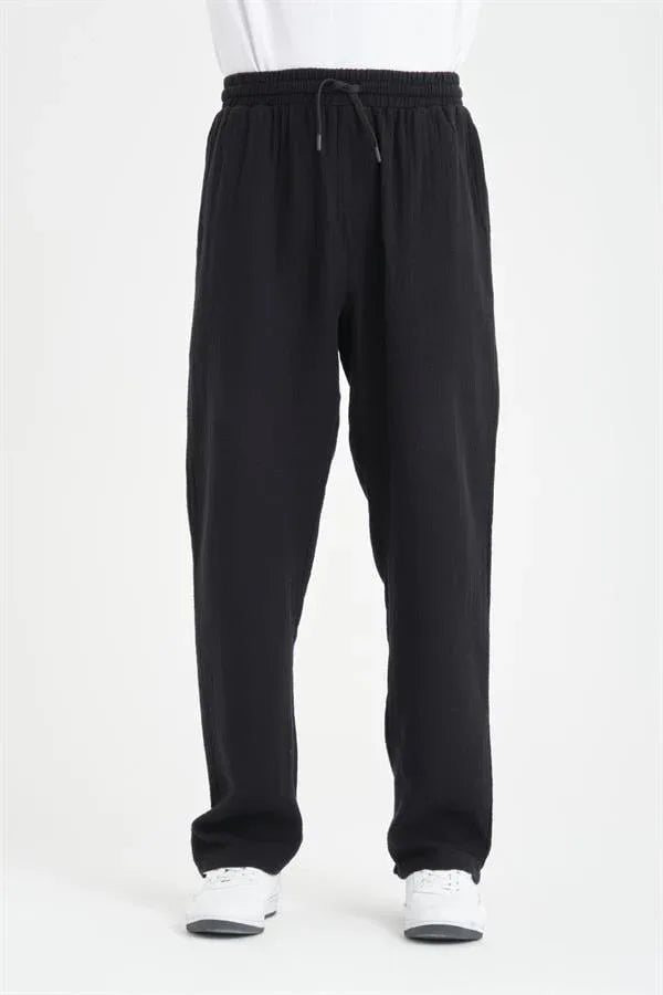 Pantalon homme baggy en mousseline coton léger - Justyol