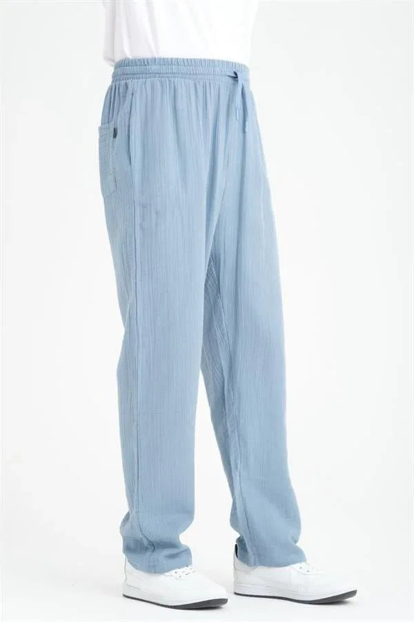 Pantalon homme baggy en mousseline coton léger - Justyol