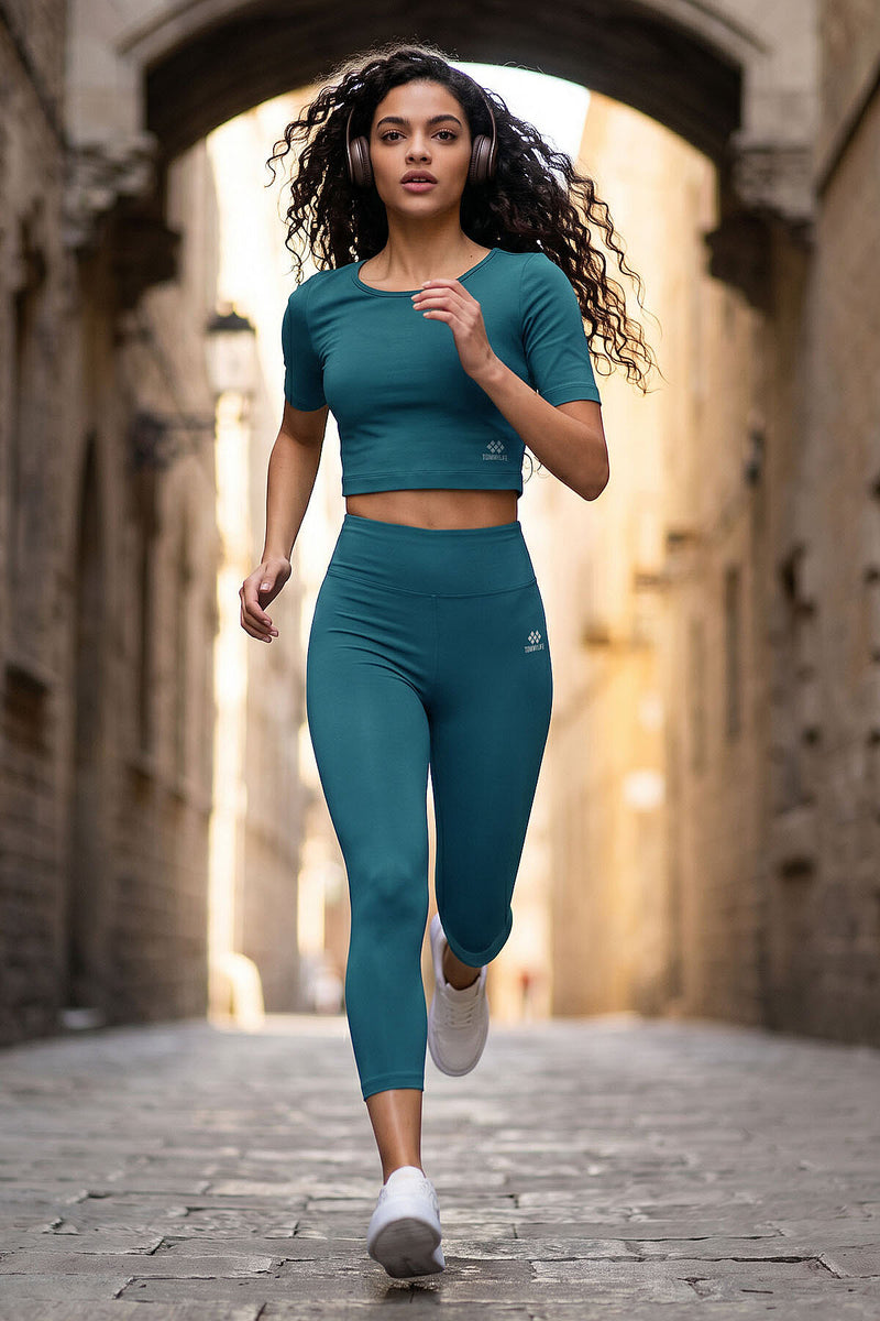 Ensemble Sport Femme 2 Pièces – Crop T-shirt & Legging - 95285
