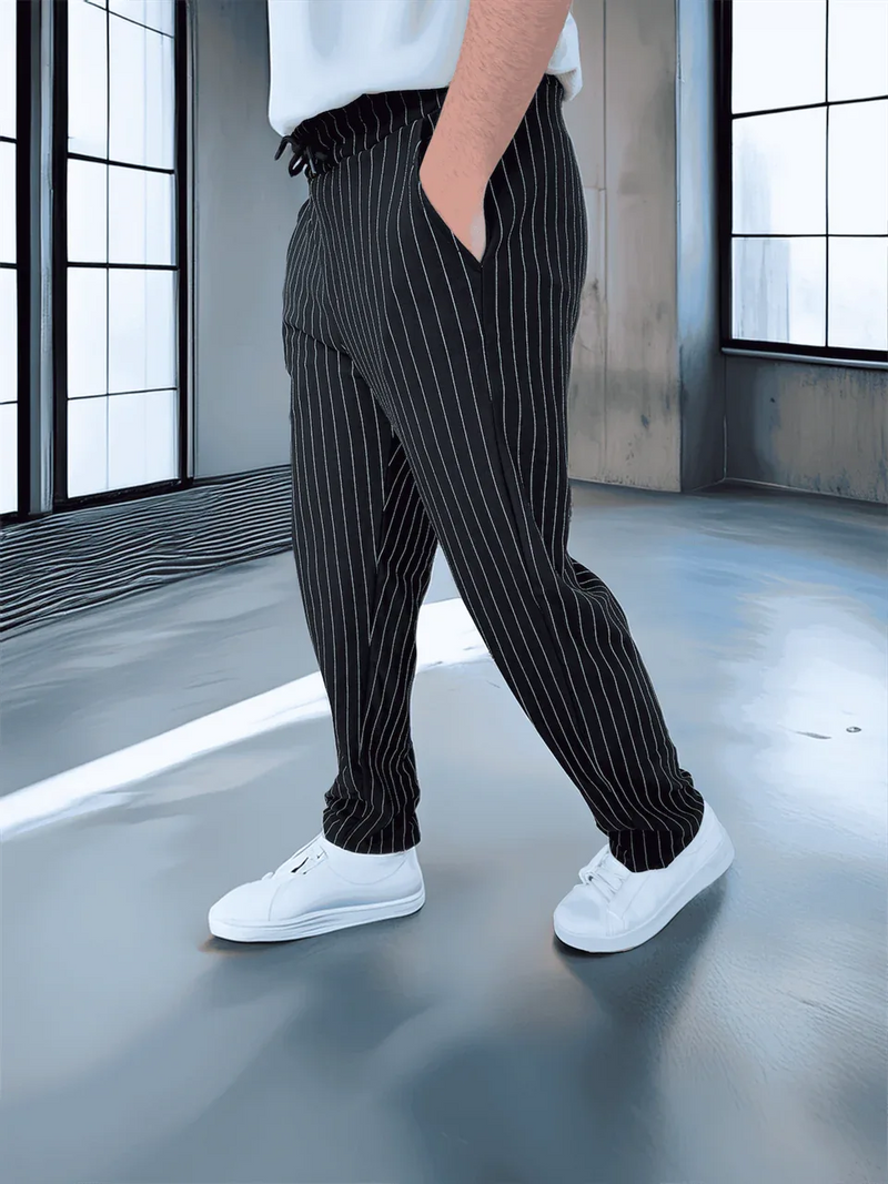 pantalon homme krep rayé coupe confort