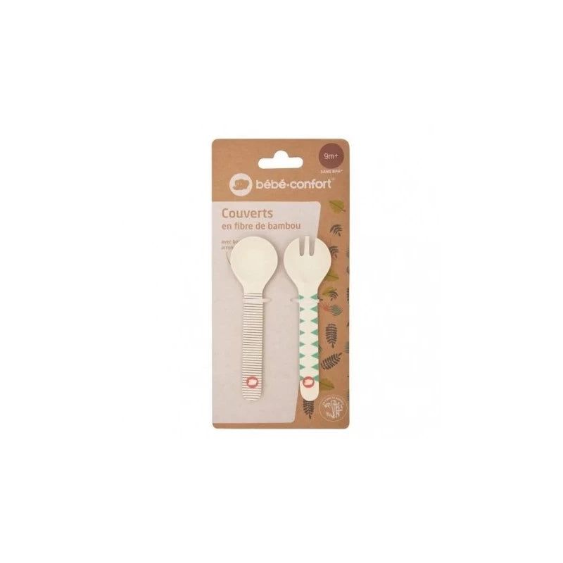 طقم أدوات طعام للأطفال BB Confort Bamboo Jungle Vibes بألياف الخيزران لتعلم الأكل باستقلالية