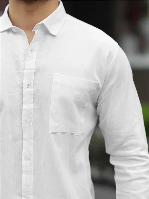 Chemise homme en tissu Şile avec poche poitrine - Justyol