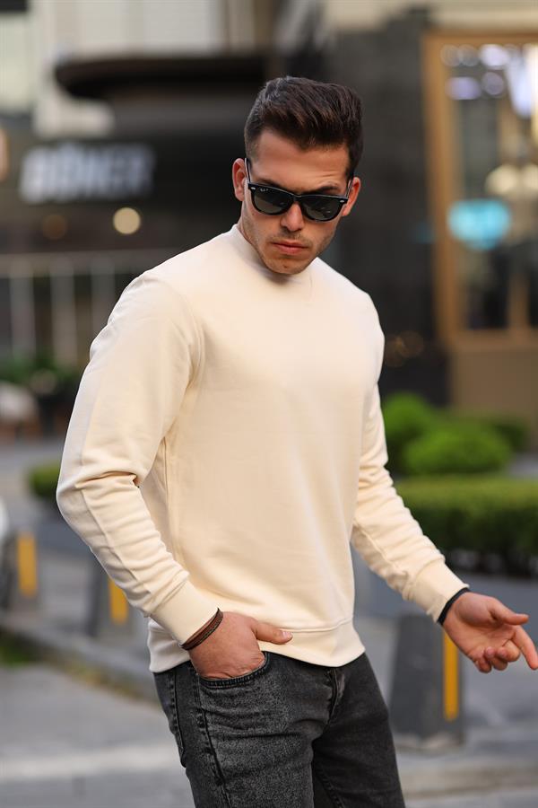 Sweatshirt Homme Basic Coupe Ajustée en Coton Mélangé
