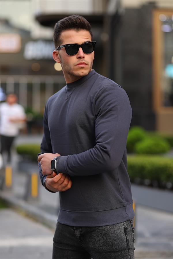 Sweatshirt Homme Basic Coupe Ajustée en Coton Mélangé