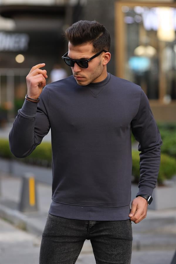 Sweatshirt Homme Basic Coupe Ajustée en Coton Mélangé