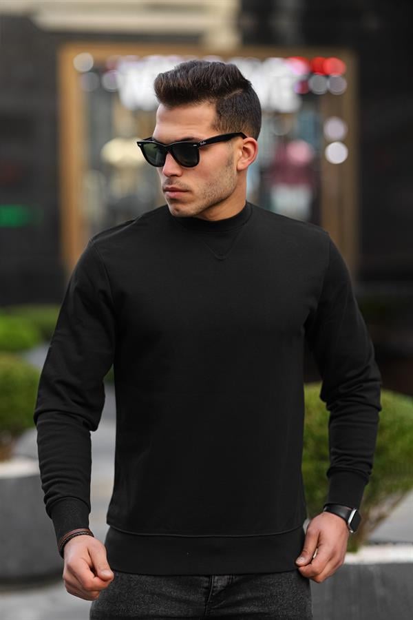 Sweatshirt Homme Basic Coupe Ajustée en Coton Mélangé