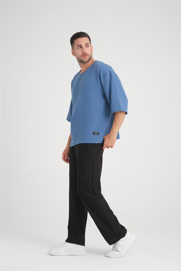 T-shirt Homme Oversize à Col Rond et Manches Amples
