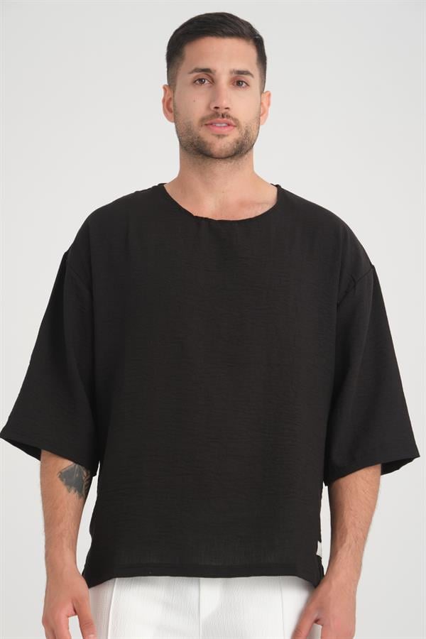 T-shirt Homme Oversize à Col Rond et Manches Amples