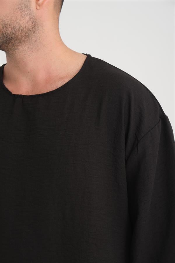 T-shirt Homme Oversize à Col Rond et Manches Amples