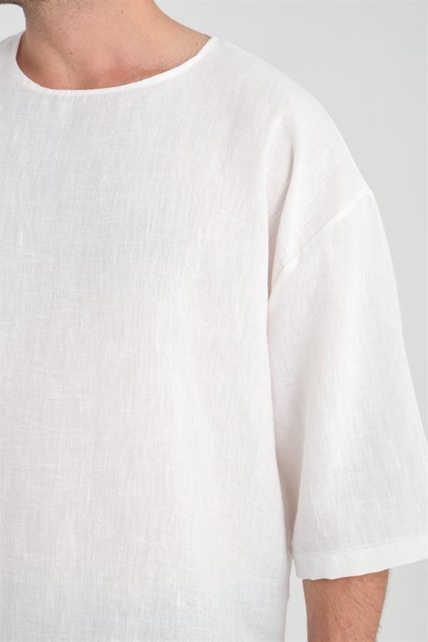 T-shirt Homme Oversize à Col Rond et Manches Amples
