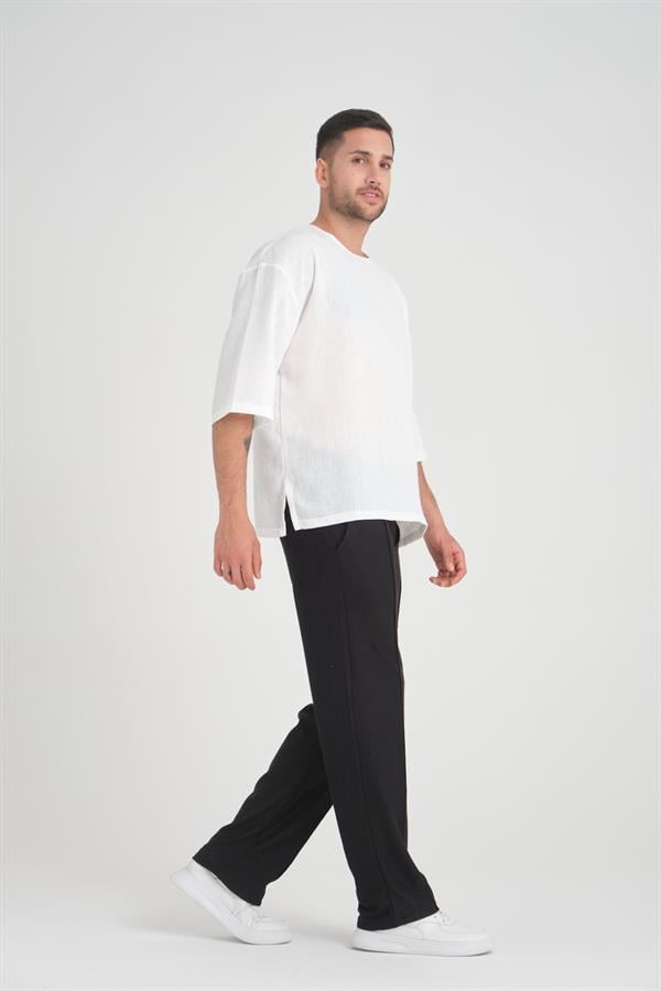T-shirt Homme Oversize à Col Rond et Manches Amples