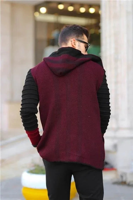 Poncho cardigan à manches décorées pour homme