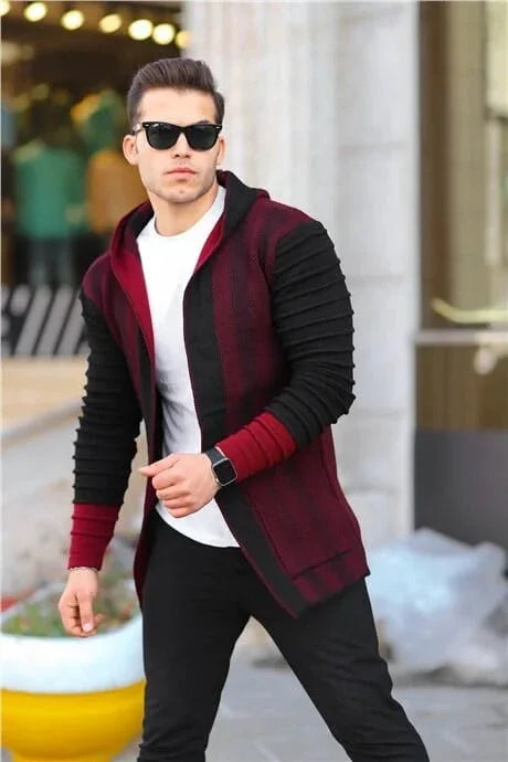 Poncho cardigan à manches décorées pour homme