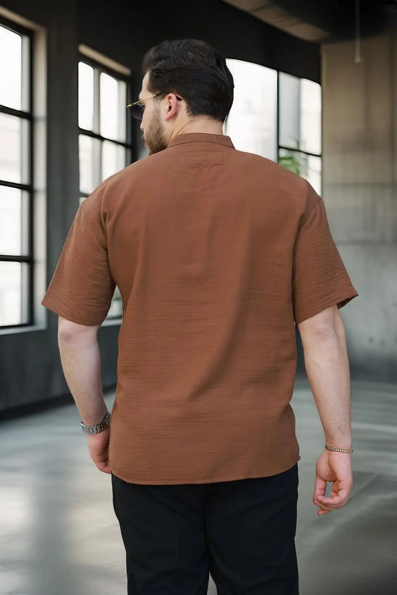 chemise oversize homme bambou manches courtes