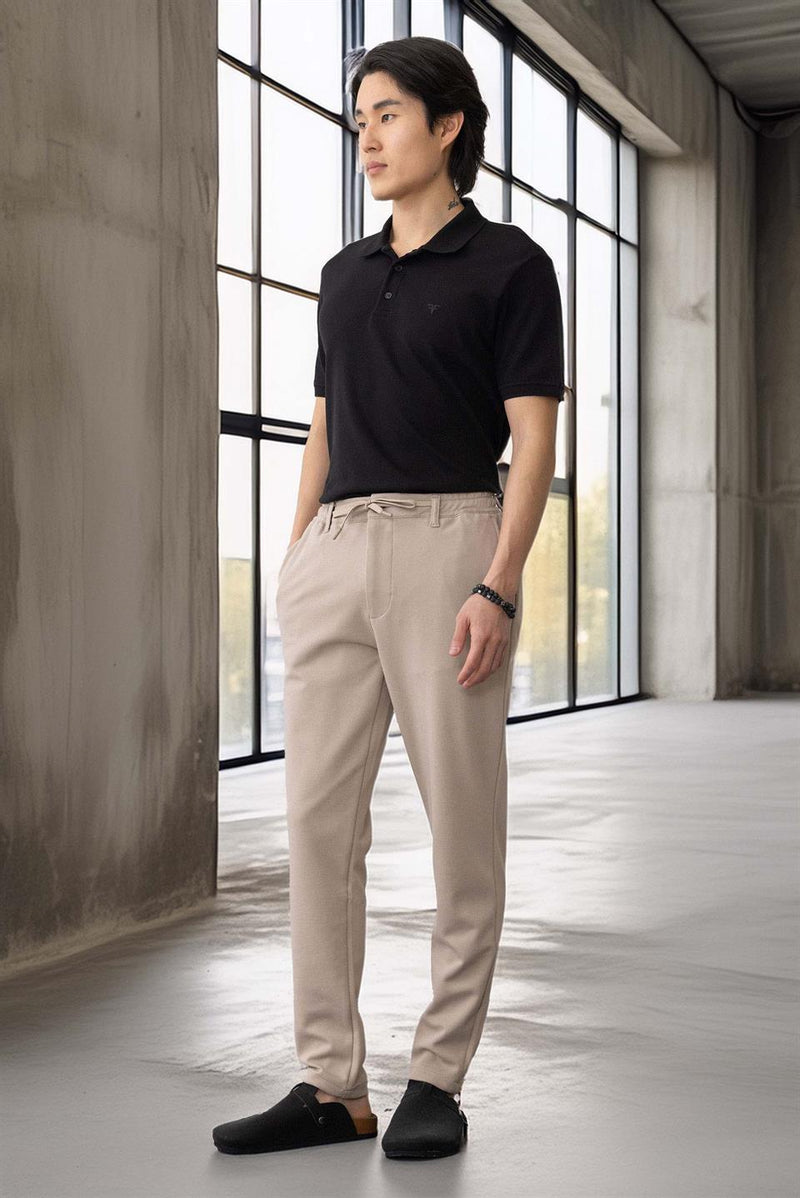 Pantalon Homme Akira en Maille Piqué Stretch