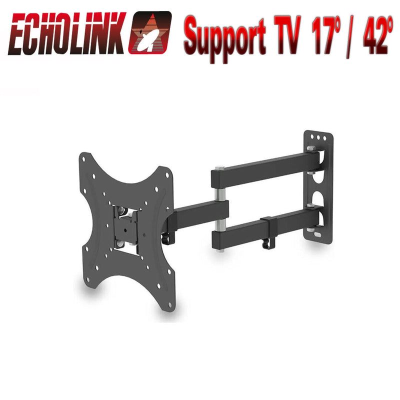 Support TV mobile 17-42”, orientable et inclinable pour plus de confort.