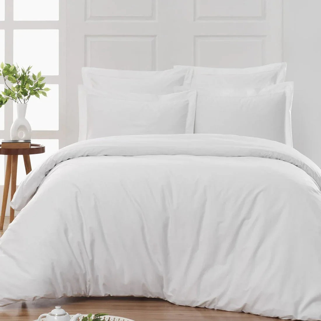 Housse de lit coton satiné 300 fils - 4 pièces (sans couette) - Justyol