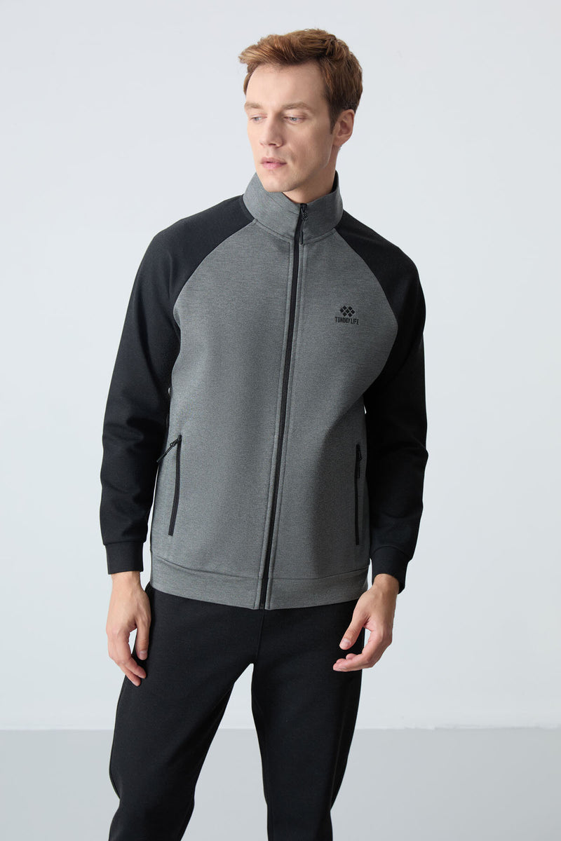Ensemble de Survêtement Homme à Col Montant et Fermeture Zippée – Coupe Confort pour Sport et Quotidien