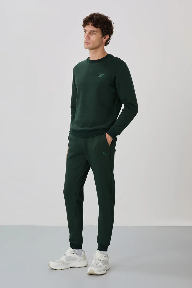 Ensemble de survêtement pour homme à col rond, coupe décontractée et matière douce - 85190