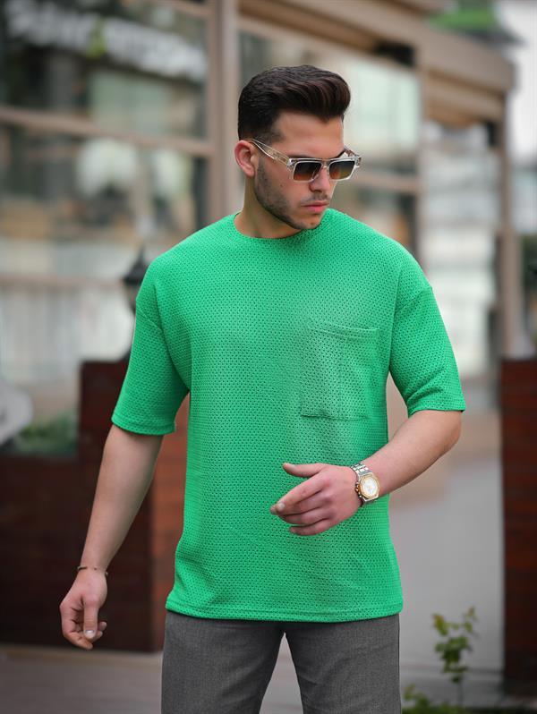 t‑shirt oversize homme tricot avec poche coton - Justyol