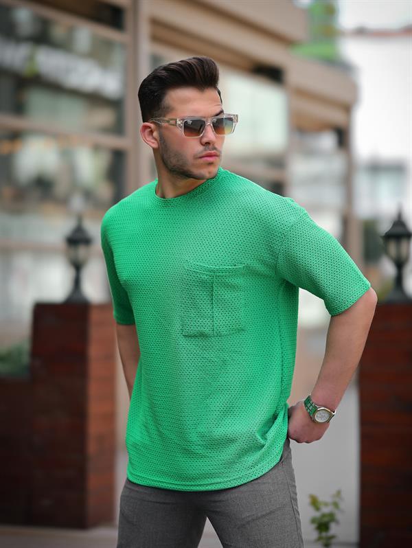 t‑shirt oversize homme tricot avec poche coton - Justyol