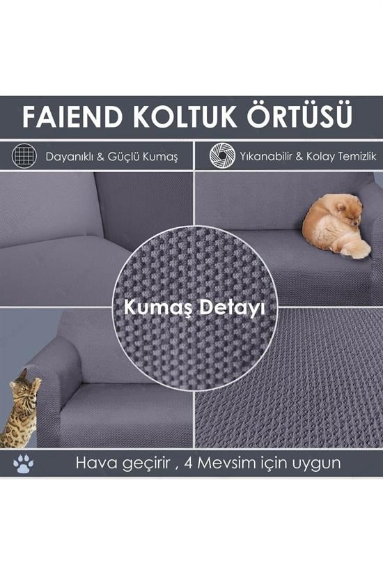chester 3 kişilik pudra lastikli kanepe örtüsü | lastikli koltuk örtüsü | koltuk kilifi - Justyol