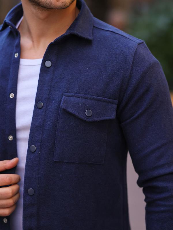 Chemise en Cachemire à Poches à Rabat - Justyol