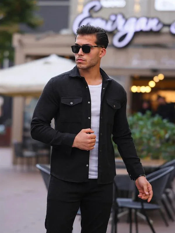 Chemise en Cachemire à Poches à Rabat - Justyol