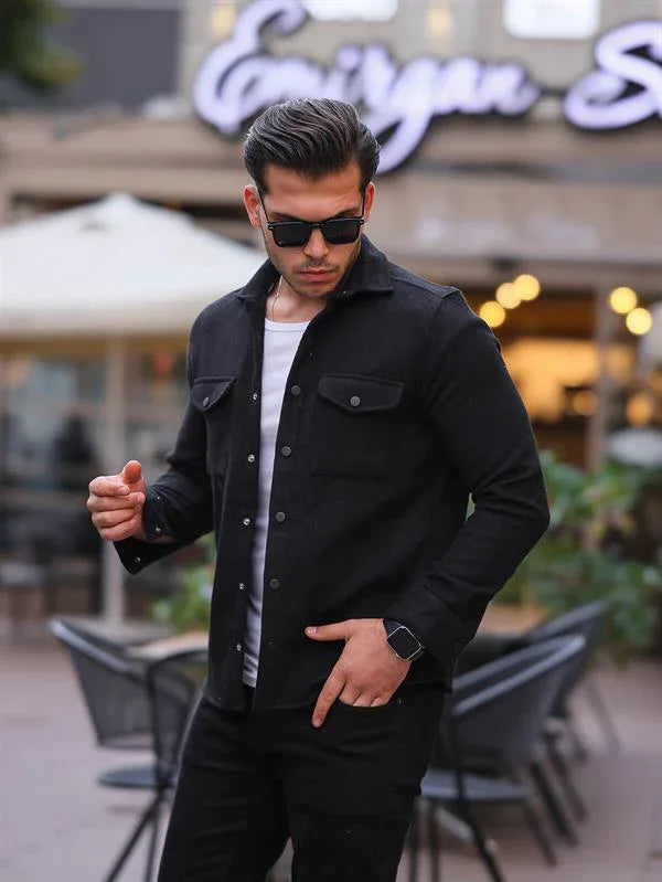 Chemise en Cachemire à Poches à Rabat - Justyol