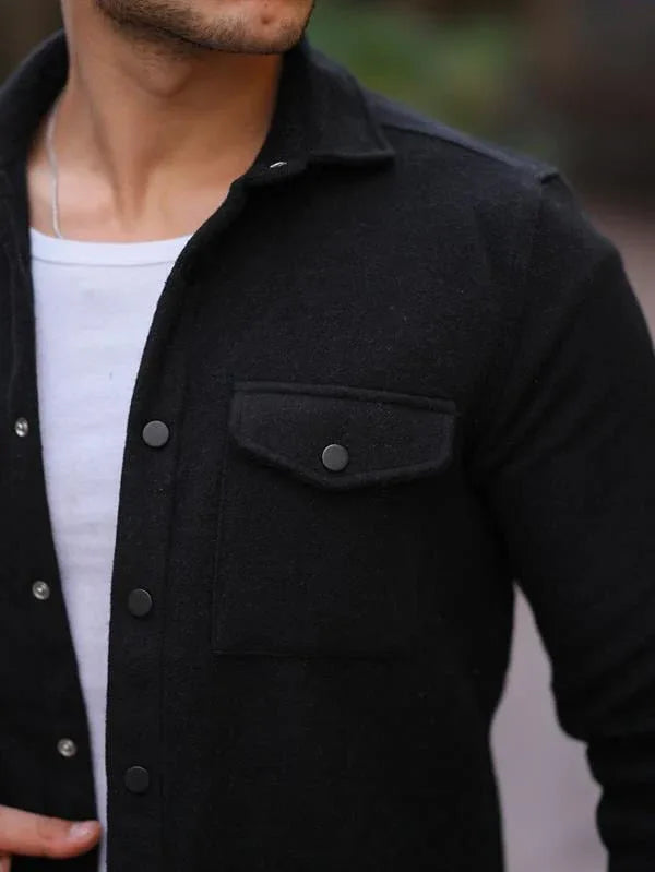 Chemise en Cachemire à Poches à Rabat